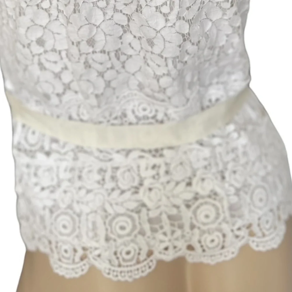 Abercrombie Y2K Boho Festival Eyelet Top With Sash